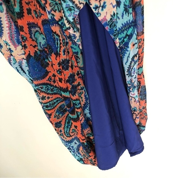 Eliza J. Chiffon Teal Multi Halter Dress - Picture 10 of 16